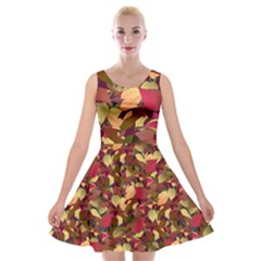 Floral Pattern Design Velvet Skater Dress by Vaneshart