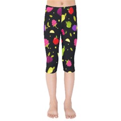 Vector Seamless Summer Fruits Pattern Colorful Cartoon Background Kids  Capri Leggings  by Vaneshart