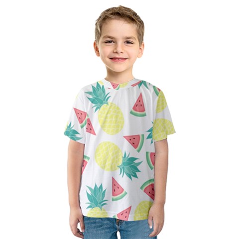 Vector Seamless Pattern With Pineapples Kids  Sport Mesh Tee by Vaneshart