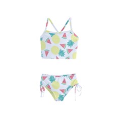 Vector Seamless Pattern With Pineapples Girls  Tankini Swimsuit by Vaneshart