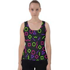 Geometric Seamless Pattern Velvet Tank Top by Vaneshart