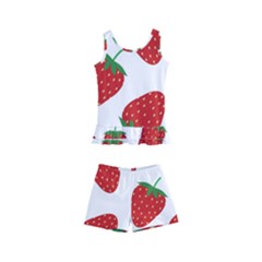 Seamless Pattern Fresh Strawberry Kids  Boyleg Swimsuit by Vaneshart