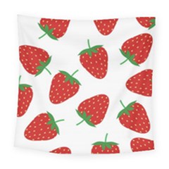 Seamless Pattern Fresh Strawberry Square Tapestry (large) by Vaneshart