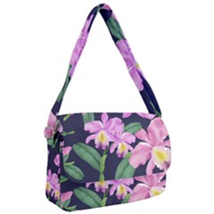 Vector Hand Drawn Orchid Flower Pattern Courier Bag by Sobalvarro