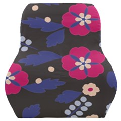 Vector Seamless Flower And Leaves Pattern Car Seat Back Cushion  by Sobalvarro