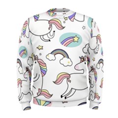 Cute Unicorns With Magical Elements Vector Men s Sweatshirt by Sobalvarro