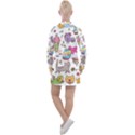 Set Kawaii Doodles Women s Long Sleeve Casual Dress View2