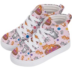 Cat Seamless Pattern Kids  Hi-top Skate Sneakers by Vaneshart