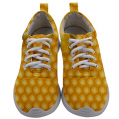 Abstract Honeycomb Background With Realistic Transparent Honey Drop Mens Athletic Shoes by Vaneshart