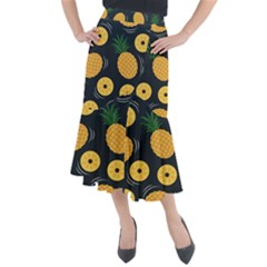 Seamless Pattern Pineapple Pattern Midi Mermaid Skirt by Vaneshart