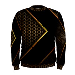 Black Arrow Gold Line Hexagon Mesh Pattern Men s Sweatshirt by Vaneshart