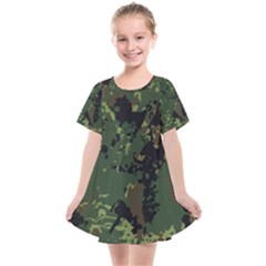 Military Background Grunge Style Kids  Smock Dress by Vaneshart