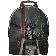 Awesome Fantasy Women With Helmet Mini Full Print Backpack by FantasyWorld7