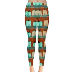 Bluegreen Pumpkins Leggings  by bloomingvinedesign