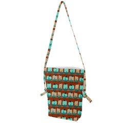 Bluegreen Pumpkins Folding Shoulder Bag by bloomingvinedesign