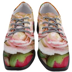 Floral Bouquet Orange Pink Rose Women Heeled Oxford Shoes by yoursparklingshop