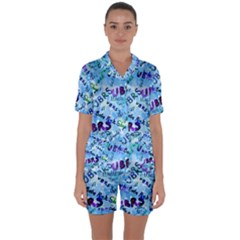 Ubrs Satin Short Sleeve Pyjamas Set by Rokinart