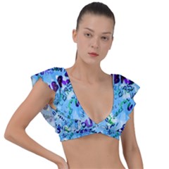 Ubrs Plunge Frill Sleeve Bikini Top by Rokinart