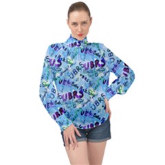 Ubrs High Neck Long Sleeve Chiffon Top by Rokinart