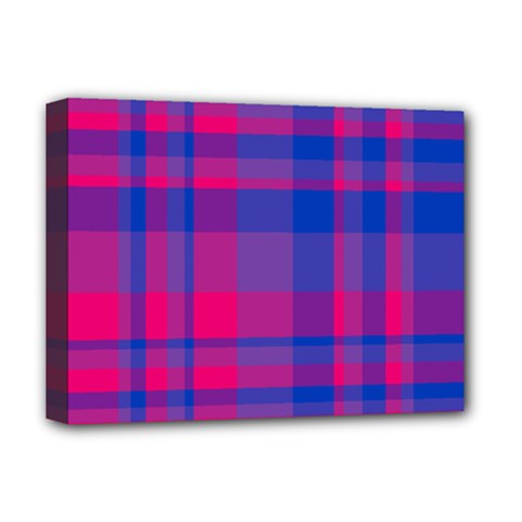 Bisexual Plaid Deluxe Canvas 16  X 12  (stretched)  by NanaLeonti