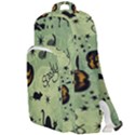 Funny Halloween Pattern With Witch, Cat And Pumpkin Double Compartment Backpack View1