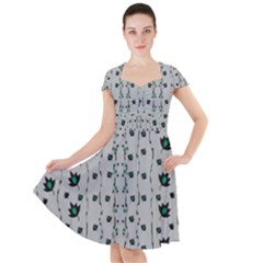 Leafs Clouds And Drawing Cap Sleeve Midi Dress by pepitasart