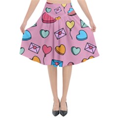 Candy Pattern Flared Midi Skirt by Sobalvarro