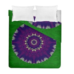 Mandala In Leaves,on Beautiful Leaves In Bohemian Style Duvet Cover Double Side (full/ Double Size) by pepitasart