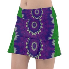 Mandala In Leaves,on Beautiful Leaves In Bohemian Style Tennis Skirt by pepitasart