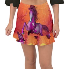 Wonderful Fantasy Horse In A Autumn Landscape Fishtail Mini Chiffon Skirt by FantasyWorld7