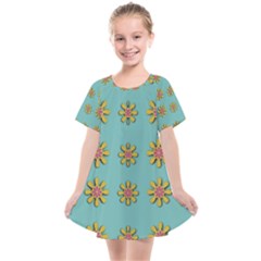 Fantasy Fauna Floral In Sweet Green Kids  Smock Dress by pepitasart