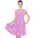 Skeleton Pink Cap Sleeve Midi Dress View1