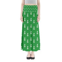 Skeleton Green Background Full Length Maxi Skirt by snowwhitegirl