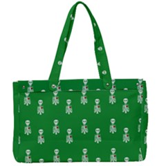 Skeleton Green Background Canvas Work Bag by snowwhitegirl