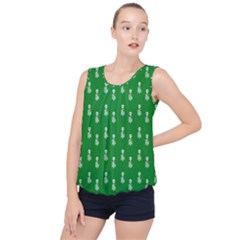 Skeleton Green Background Bubble Hem Chiffon Tank Top by snowwhitegirl