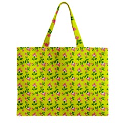 Carnation Pattern Yellow Zipper Mini Tote Bag by snowwhitegirl