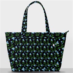 Carnation Pattern Black Back Pocket Shoulder Bag  by snowwhitegirl