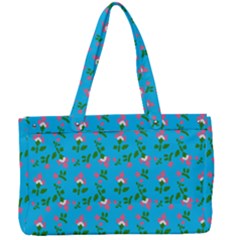 Carnation Pattern Blue Canvas Work Bag by snowwhitegirl