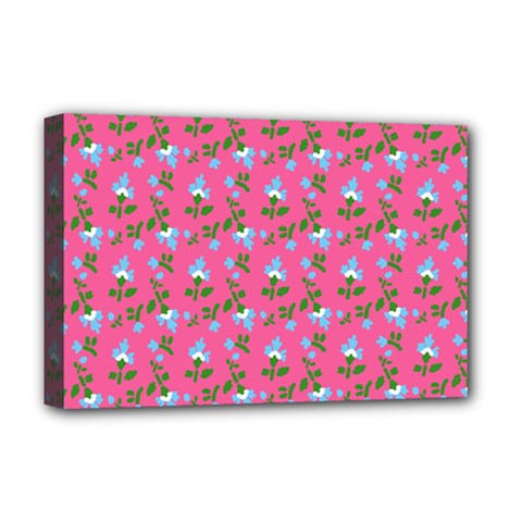 Carnation Pattern Pink Deluxe Canvas 18  X 12  (stretched) by snowwhitegirl