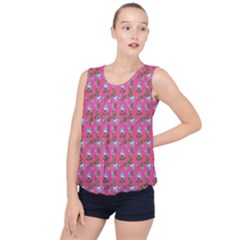 Carnation Pattern Pink Bubble Hem Chiffon Tank Top by snowwhitegirl