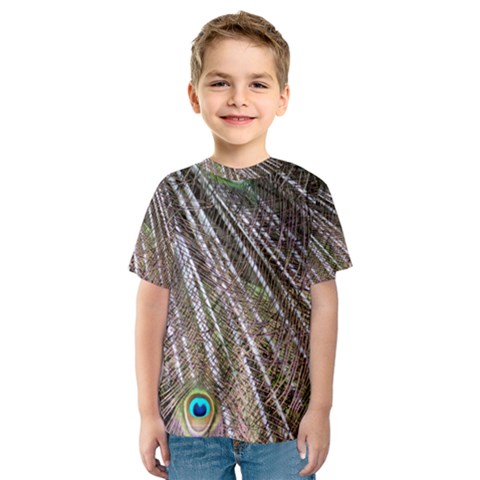 Peacock Feathers Pattern Colorful Kids  Sport Mesh Tee by Vaneshart