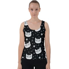 Gothic Cat Velvet Tank Top by Valentinaart