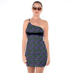 Black Rose Blue One Soulder Bodycon Dress by snowwhitegirl