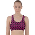 Black Rose Pink Back Weave Sports Bra View1