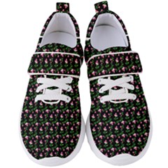 Carnation Pink Black Women s Velcro Strap Shoes by snowwhitegirl