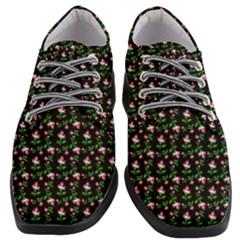 Carnation Pink Black Women Heeled Oxford Shoes by snowwhitegirl