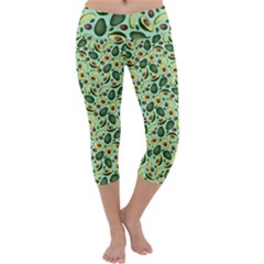 Avocado Seed Capri Yoga Leggings by trulycreative