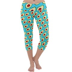 Cartoon Avocado Fruit Capri Yoga Leggings by trulycreative