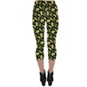 Avocado Leaves Capri Leggings Black View2