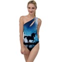 Wonderful Unicorn Silhouette In The Night To One Side Swimsuit View1